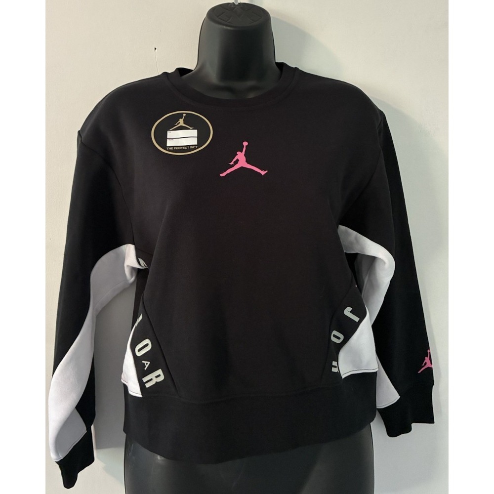 Nike Jordan Black Long Sleeve Sweatshirt Kids Medium 10 12 Years Old Logo 2022